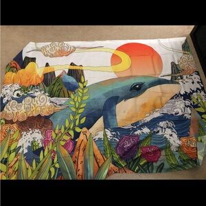 Colorful Whale Trippy Photography Backdrop Party Curtain Tapestry 80x60